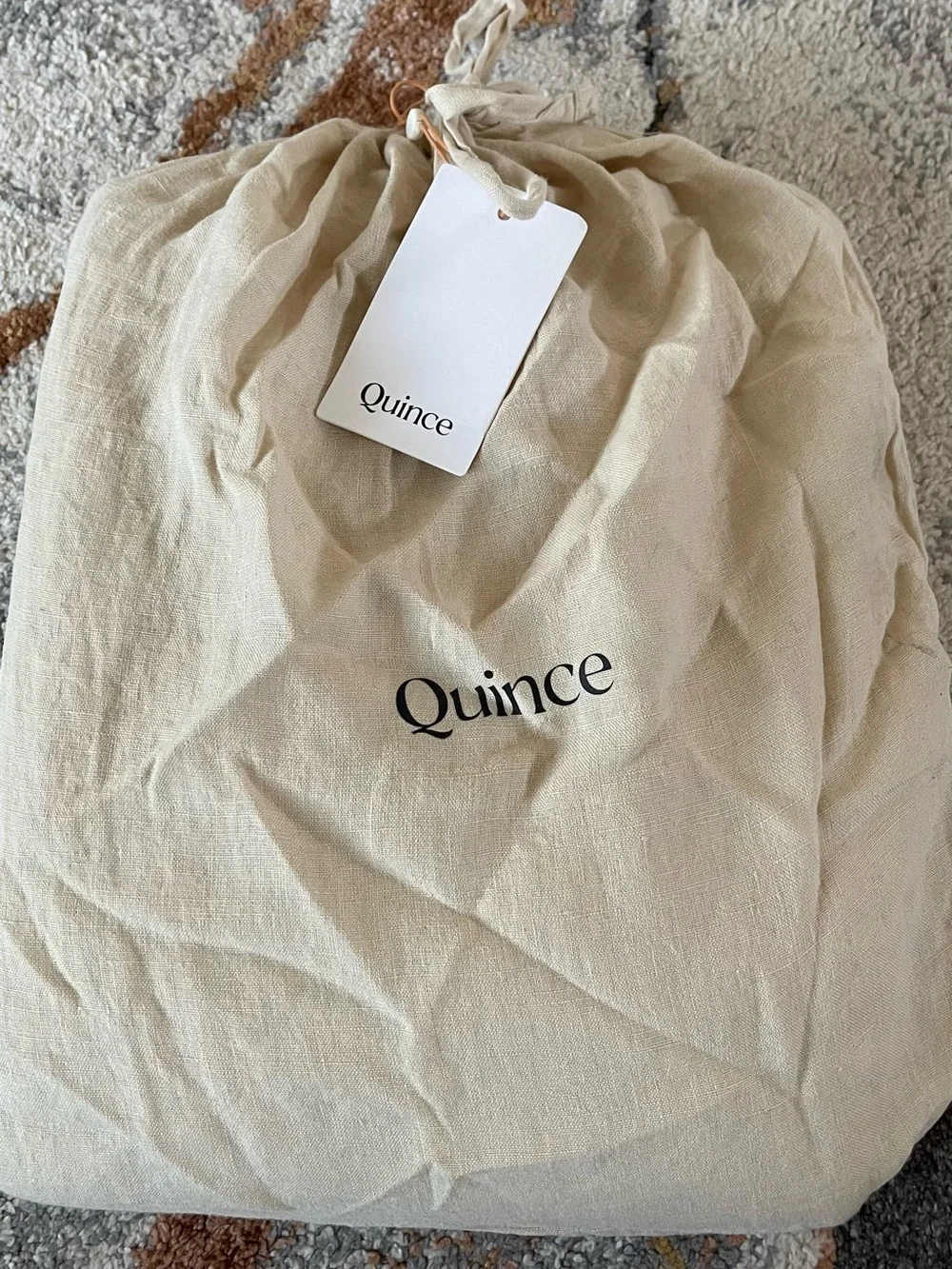 NWT Quince European Linen 1 Piece Duvet Cover, Full/Queen (Oat)